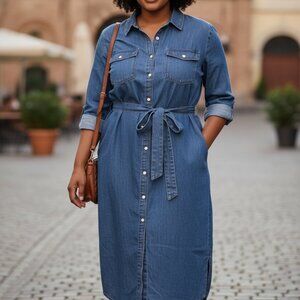 792 WOMENS XXL DENIM DRESS BY AVA & VIV